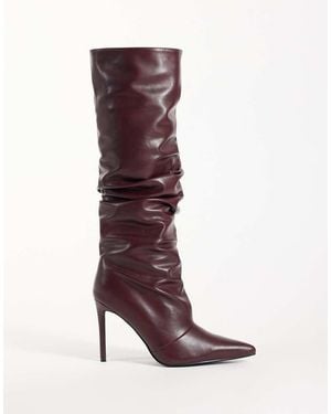 SIMMI Simmi London Saxon Ruched Knee Boots - Purple