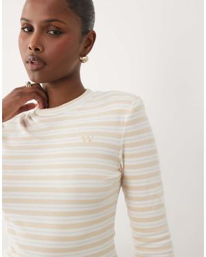 Wanderdoll Frankie Premium Jersey Long Sleeve Crew Neck Top Co-Ord - Natural