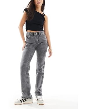 Vero Moda Tessa - jean droit à taille haute - moyen - Gris