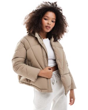Sixth June Logo Puffer Coat - Brown