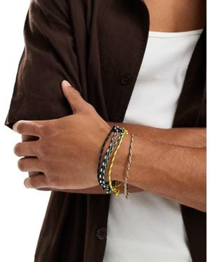 ASOS – 5er-pack kordelarmbänder - Schwarz