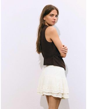 Pull&Bear Minirock mit rüschen - Weiß