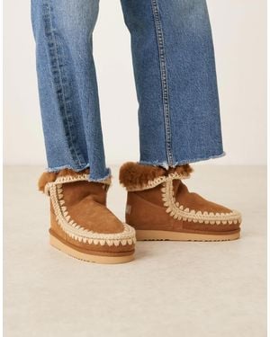 Mou 18 Shearling-lined Suede Boots - Blue