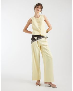 Pieces Tailored Multiway Button Leg Trouser Co-ord - Natural