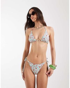 Pieces Tie Side Brazilian Bikini Bottom Co-ord - White
