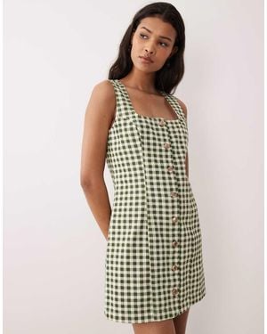 Nobody's Child Harvey Cotton Button Down Mini Dress - Green