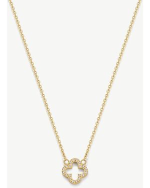 D.Louise D.Louise Cz Clover Waterproof Pendant - Metallic