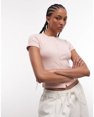Daisy Street Button Down Baby Top - White