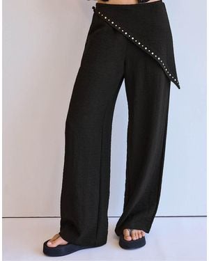 Stradivarius Flowing Scarf Trousers - Black