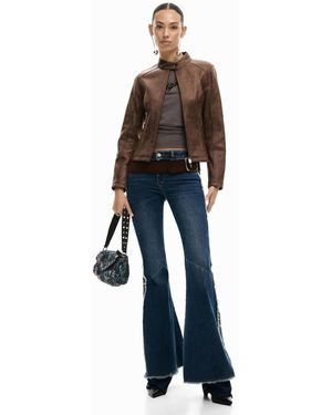 Desigual Jacket Faux Leather - Brown