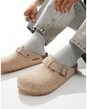 Birkenstock – boston – unisex-clogs aus wolle - Natur