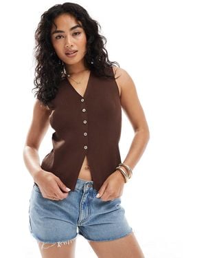 ASOS Neat Fit Waistcoat With Split Front - Blue