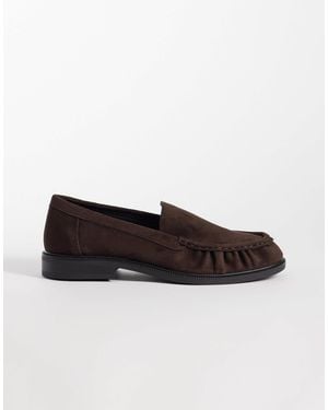 SEQWL Cadilliac Faux Suede Penny Loafers - Brown