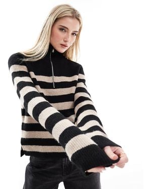 New Look – gestreifter pullover - Schwarz