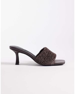 Raid Wide Fit Caprice Kitten Heel Sandals - Brown