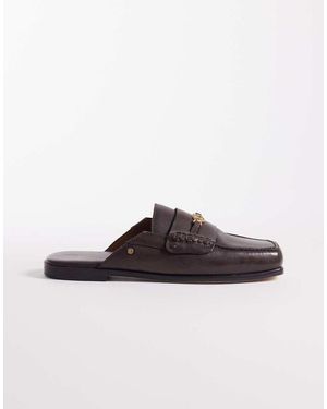 Bronx Colby Loafer Mules - Brown