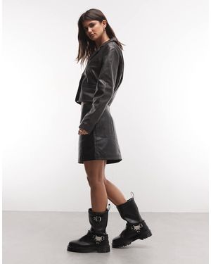 AllSaints Renai Leren Minirok - Wit