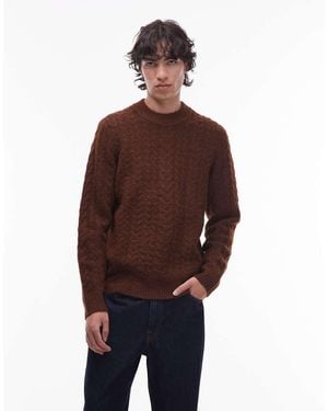 Wrangler Cable Knit Jumper - Purple