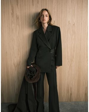 ASOS Relaxed Blazer With Belt Detail - Green