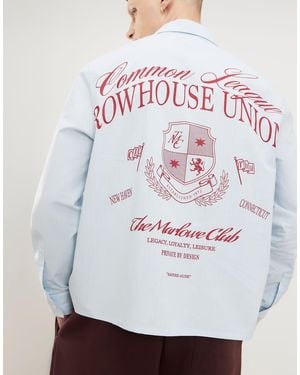 River Island Graphic Detail Striped Shirt - White