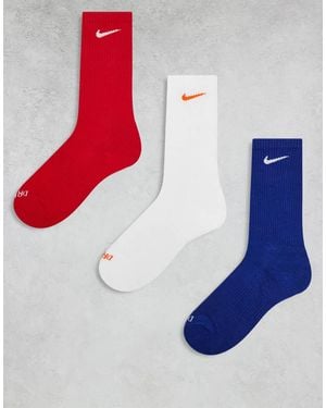 Nike Everyday Cushioned 3 Pack Socks - Blue