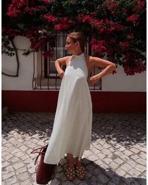 Labelrail X Rebecca Olivia Chiffon Polka Dot Maxi Dress - Green