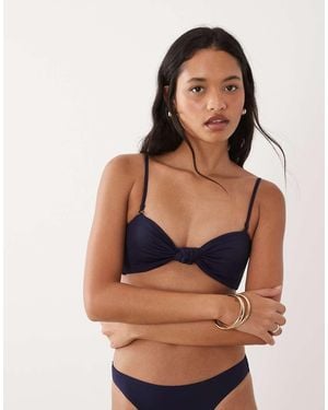 GOOD AMERICAN Matte Twist Detail Bandeau Bikini Top - Multicolour