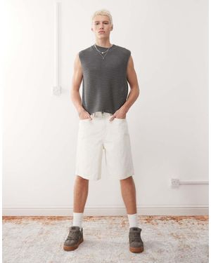 Vans Check-5 Baggy Denim Shorts - Natural