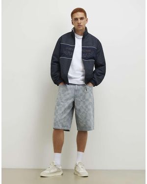 River Island Geometric Print Denim Shorts - Blue