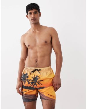 ASOS – halblange badeshorts - Orange