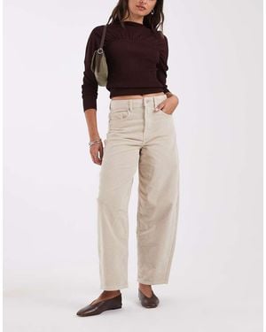 Vero Moda Billie Barrel Leg Cord Trousers - Natural