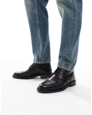ASOS Brogue Lace-up Boots - Blue