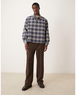 ASOS Camicia Squadrata Oversize A Quadri Con Ricamo Sul Petto - Multicolore