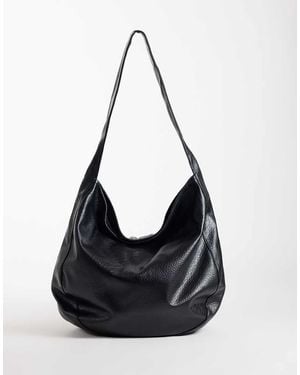 ASOS Slouchy Grainy Scoop Tote - Black