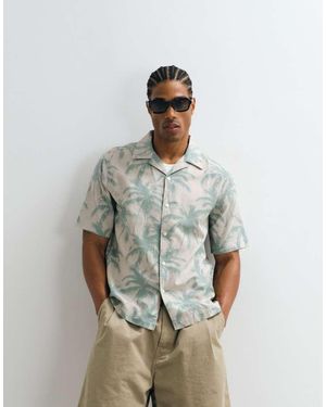 Only & Sons Camisa Resort Verde Con De Lino