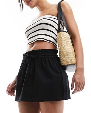 ASOS Minigonna Effetto Lino Nera Allacciata - Nero