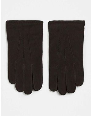ASOS Premium Suede Leather Gloves - Black