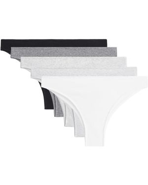 Oysho 5er-rippenslips aus baumwollmix - Weiß