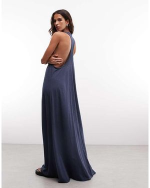 Weekday Semi-Transparante Maxi Jurk Met Racerback - Blauw