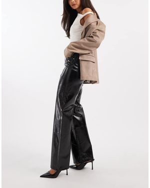 Vero Moda Vinyl High Waist Wide Leg Trouser - White