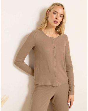 Long Tall Sally Ribbed Cardigan - Natural