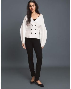 Stradivarius Contrast Button Knit Cardigan - Grey