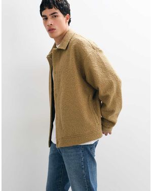 ASOS Chaqueta Estilo Camisa Extragrande Texturizada En-Neutro