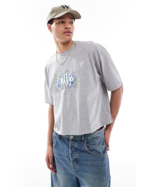 ASOS – cropped oversize-t-shirt - Blau