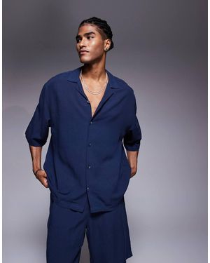 ASOS Camicia Squadrata Oversize Con Colletto A Rever - Blu