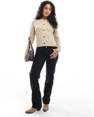 Wednesday's Girl Cable Knit Oversized Cardigan - Brown