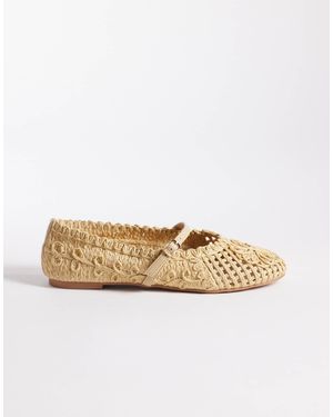 Public Desire Whirl Woven Ballet Flats - Natural