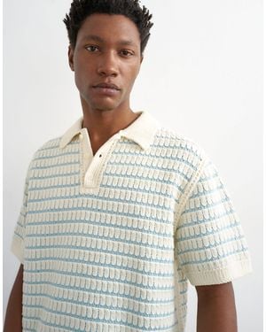 TOPMAN Regular Fit Machine Crochet Polo - White