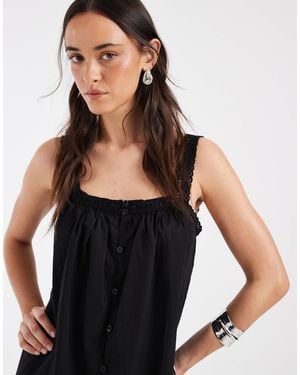 Motel Veraux Poplin Maxi Dress - Black