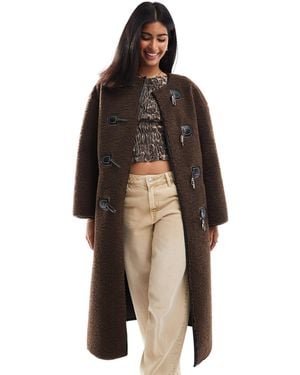 4th & Reckless Manteau à brandebourg en imitation peau - Marron